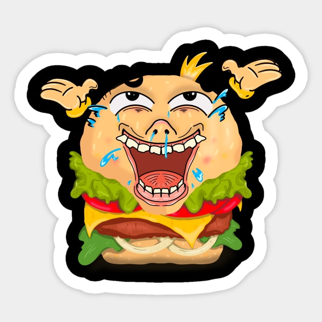 goofy hamburger emoji Emoji Sticker TeePublic